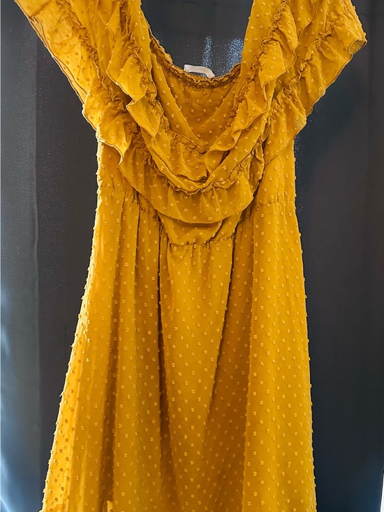 Dresses & Skirts - Yellow Ruffle Swiss Dot Dress